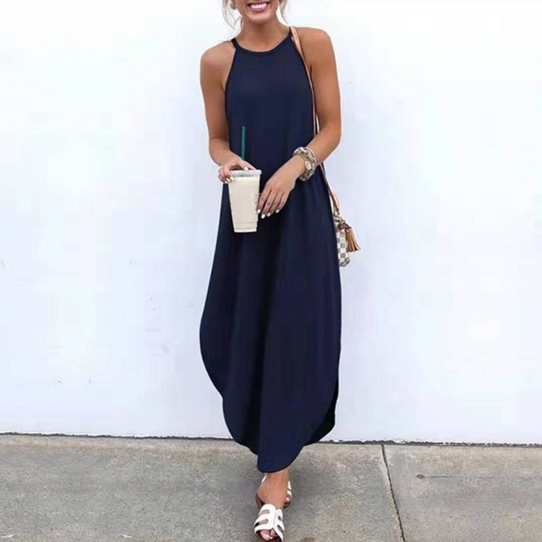 Luz Exclusive Spaghetti Strap Dress with Side Slit Chic Silhouette Collection