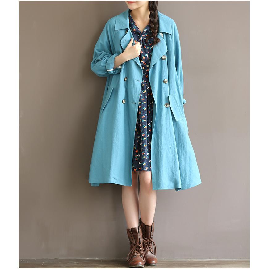 Blue floral fit flare dress oversize shirt dresses spring cotton casual dresses