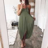 Spaghetti Strap Draped Slouchy Maxi Dress 3