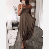 Spaghetti Strap Draped Slouchy Maxi Dress 4