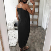 Spaghetti Strap Draped Slouchy Maxi Dress 5