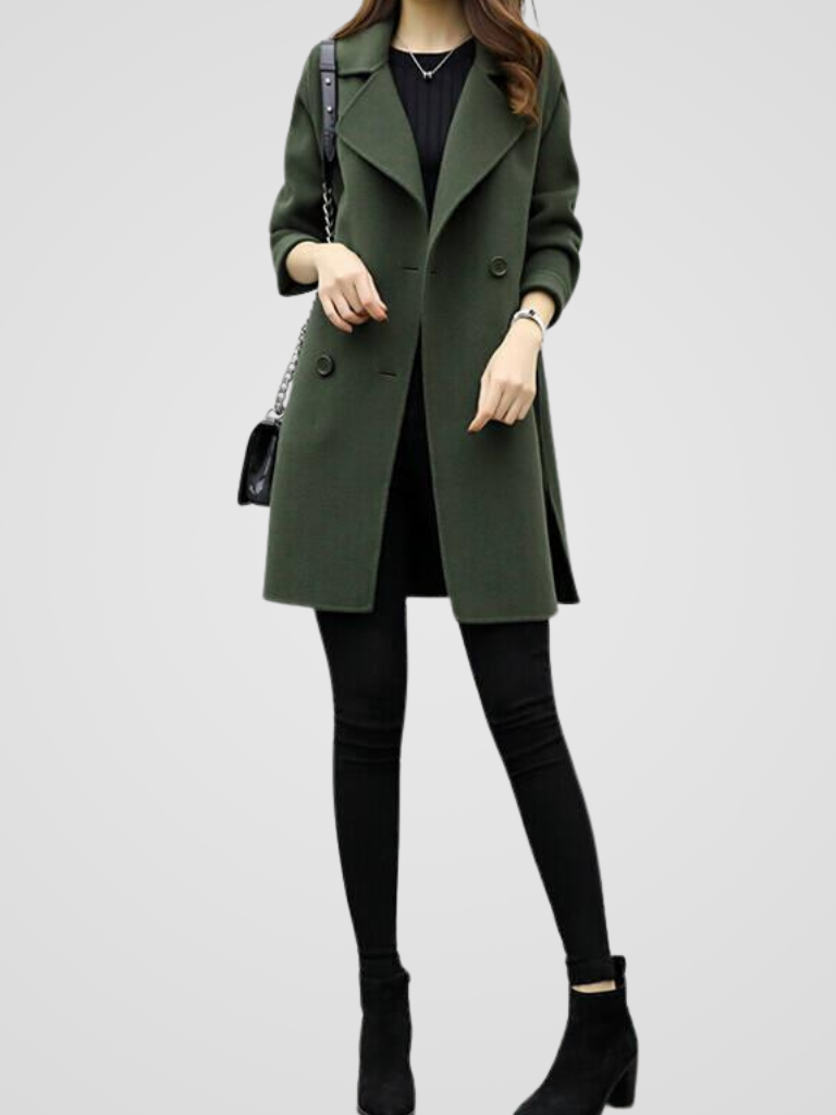 Lapel Double Breasted Longline Coat