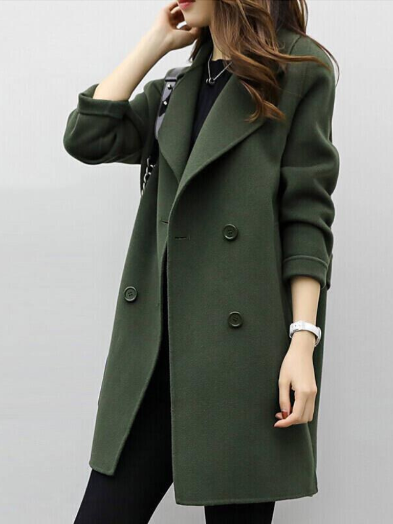 Lapel Double Breasted Longline Coat