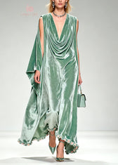 Boutique Ruffled Floral Patchwork Velvet Dresses Fall