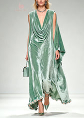 Boutique Ruffled Floral Patchwork Velvet Dresses Fall 3