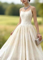 Boutique White Embroidered Lace Spaghetti Strap Dress Summer 2