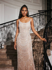 Strapless Pearl Embellished Maxi Dress - View 2