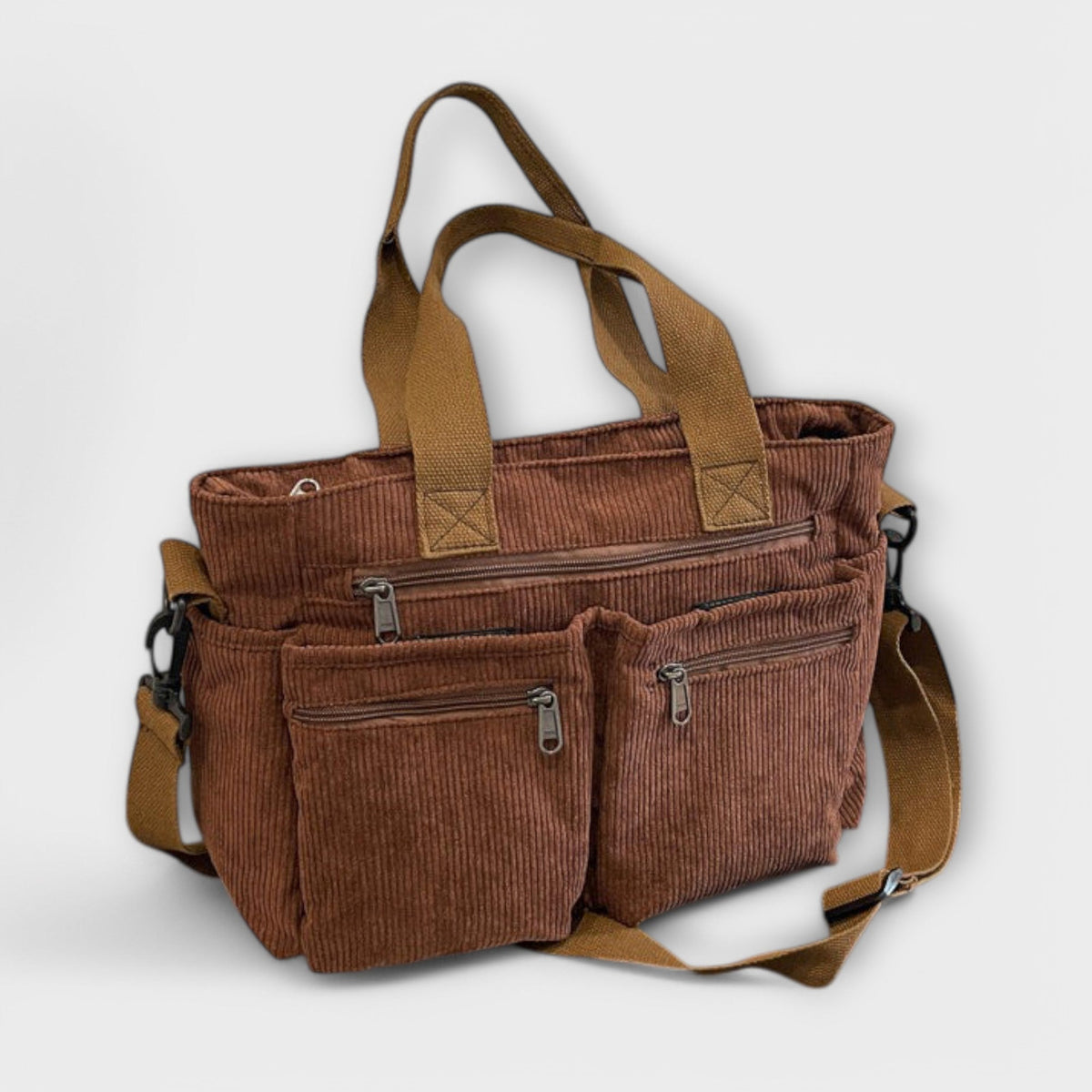 Corduroy Multi Pocket Tote Bag
