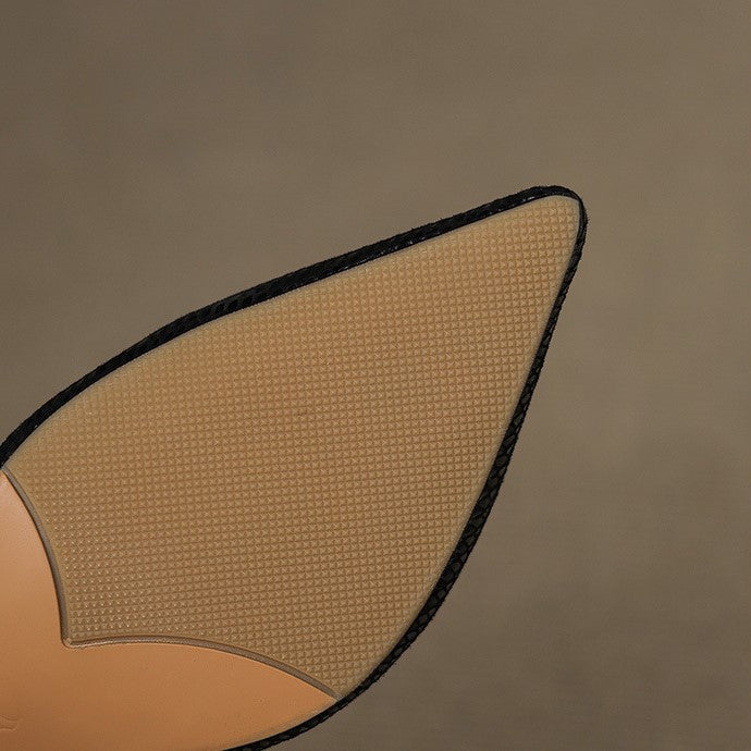 Pointed Toe Snake Print Slingback Kitten Heel Pumps