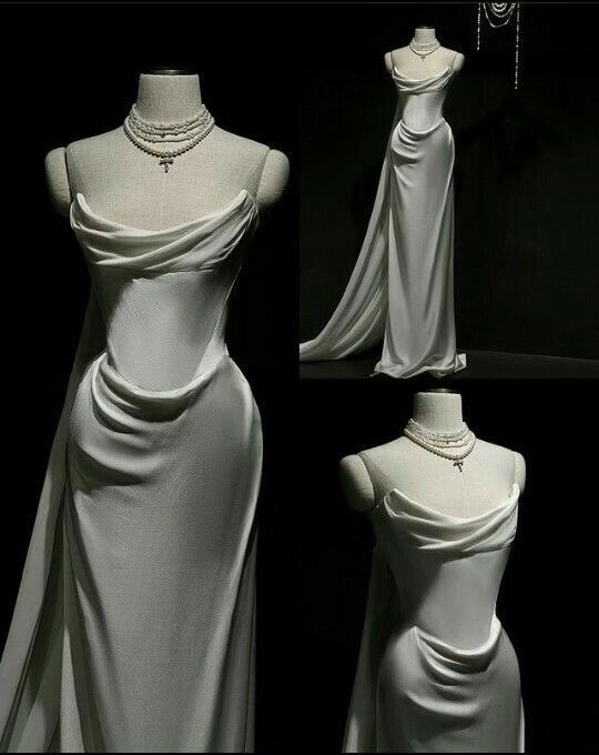Vintage Mermaid Strapless White Satin Long Wedding Dresses With Ruffles C3532