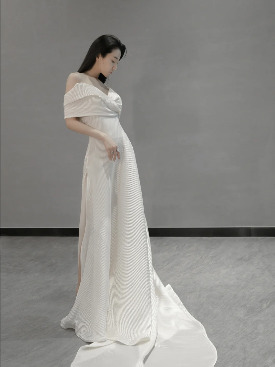 Unique A Line Spaghetti Straps Satin Long Wedding Dresses C4196