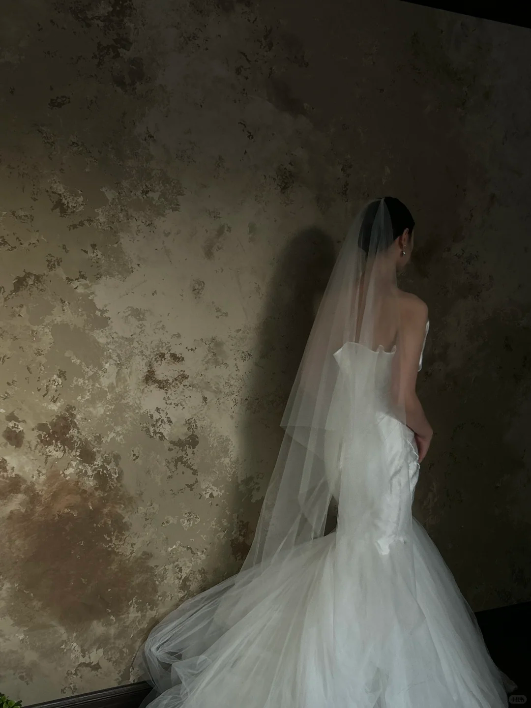 Dreamy Mermaid Strapless Satin Tulle With Veil Long Wedding Dresses C4319