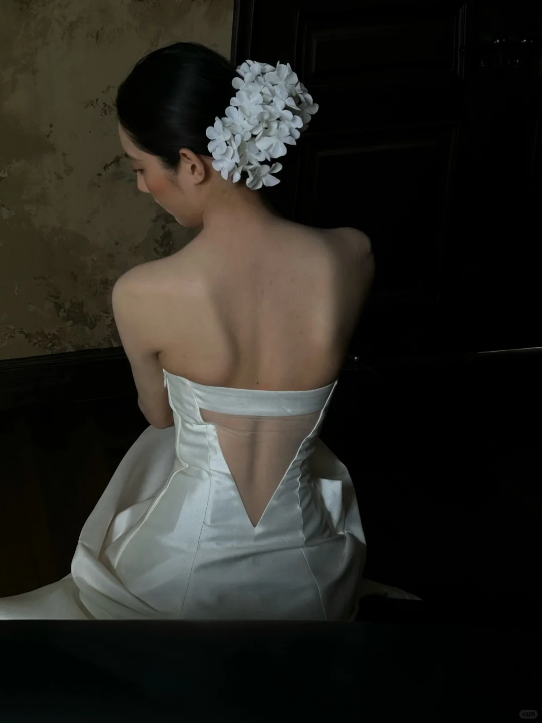 Simple Mermaid Strapless Satin Long Wedding Dresses C4320