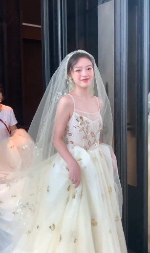 Pretty A Line Spaghetti Straps Tulle Sequin With Veil Long Wedding Dresses C4356