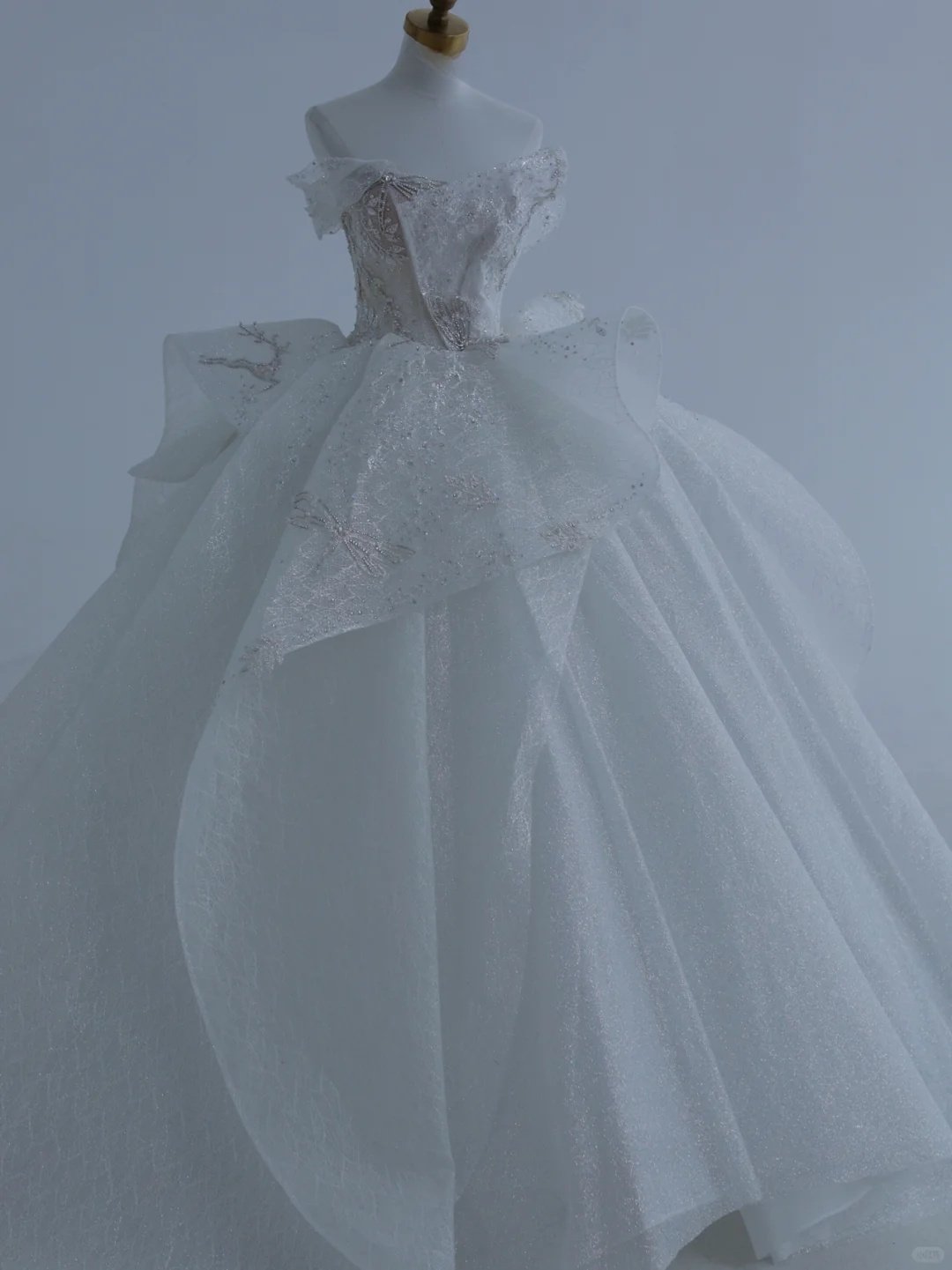 Timeless Ball Gown Strapless Satin Sequin Beads Long Wedding Dresses C4395