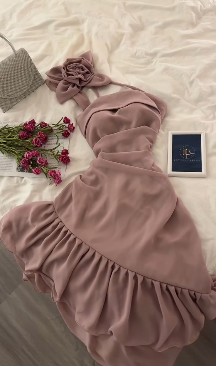 Classy A Line Strapless Chiffon With Flower Short Homecoming Dress 18th Birthday Outfits C4414