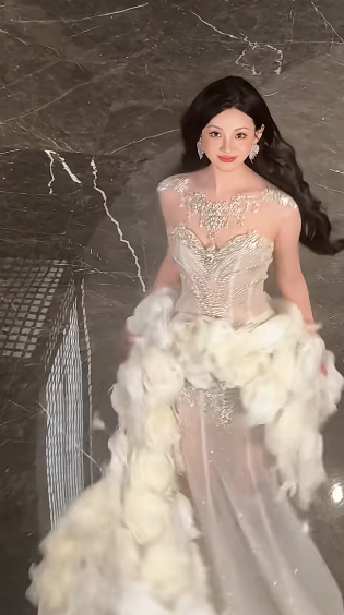 Unique Mermaid Tulle Sequin With Flowers Long Wedding Dresses C4447