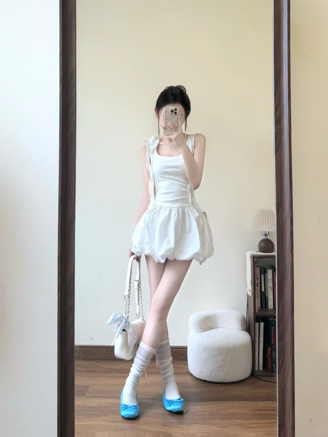 Cute White A Line Square Satin Short Homecoming Dress 18th Birthday Outfits C4458