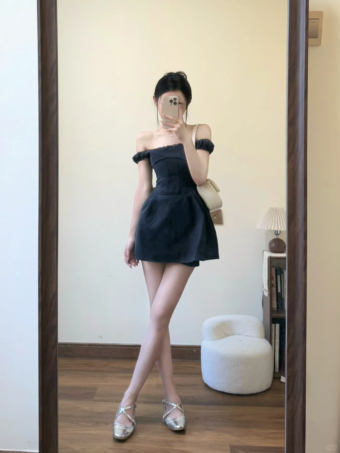 Black A Line Off The Shoulder Satin Short Homecoming Dress 16th Birthday Outfits C4475