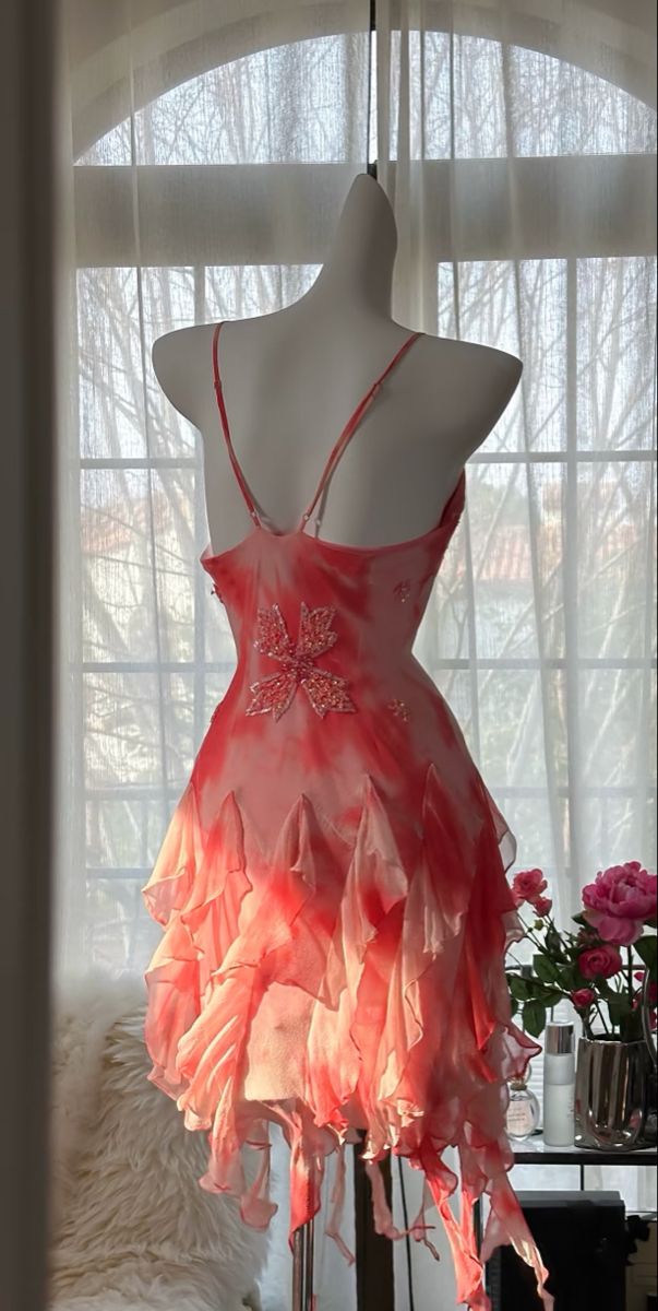 Gorgeous Mermaid Spaghetti Straps Chiffon Sequin Ruffles Short Homecoming Dress 18th Birthday Outfits C4494