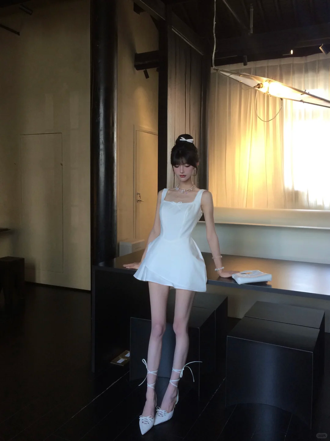 White 16th A Line Square Satin Short Homecoming Dress Birthday Outfits C4566