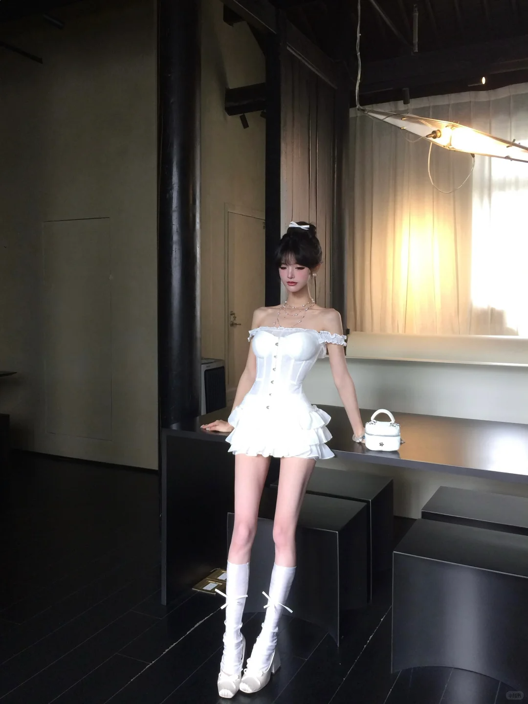 Sweet 18th White A Line Off The Shoulder Satin Chiffon Short Homecoming Dress Birthday Outfits C4567