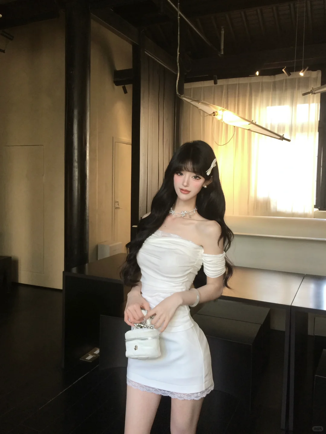 Chic 20th White Mermaid Off The Shoulder Satin Short Homecoming Dress Birthday Outfits C4569