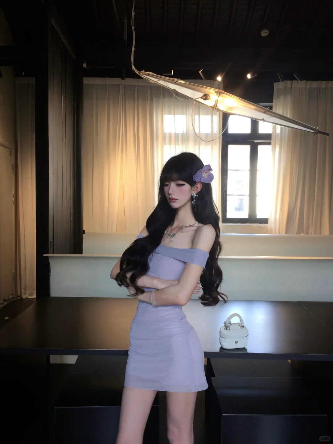 Charming 20th Lilac Mermaid Off The Shoulder Satin Short Homecoming Dress Birthday Outfits C4573