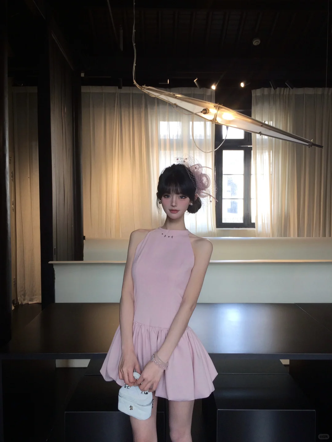 Sweet 17th Pink A Line Halter Satin Short Homecoming Dress Birthday Outfits C4574