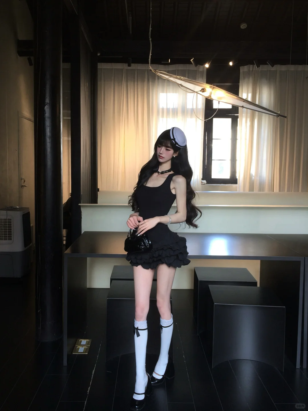 Simple 19th A Line U Neck Black Satin Short Homecoming Dress Birthday Outfits C4581