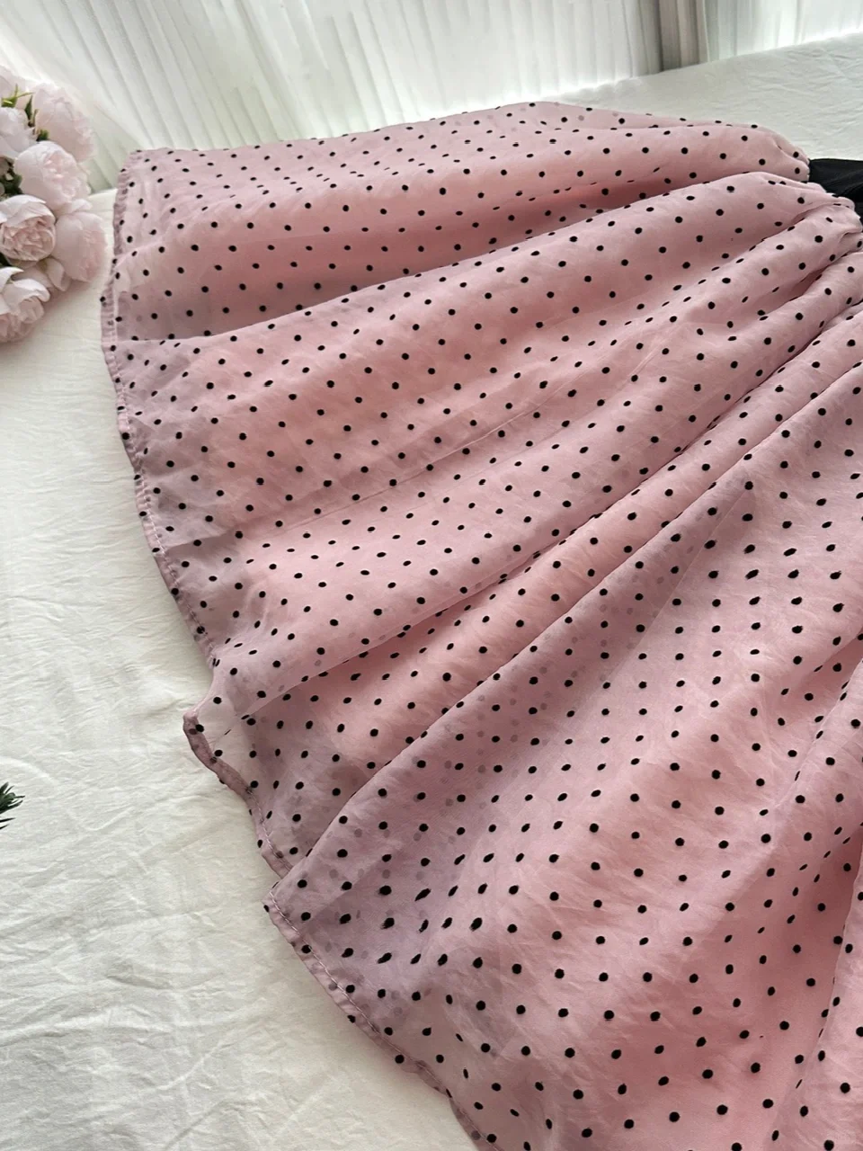 Chic 19th A Line Halter Satin Chiffon Polka Dots Short Homecoming Dress Birthday Outfits C4586