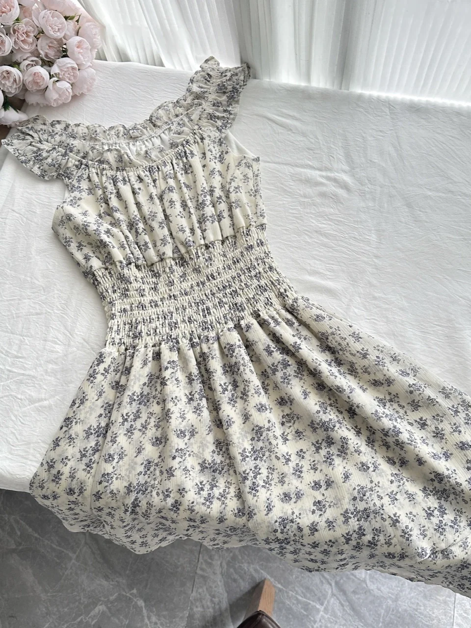 Unique 18th A Line Chiffon Printed Short Homecoming Dress Birthday Outfits C4590