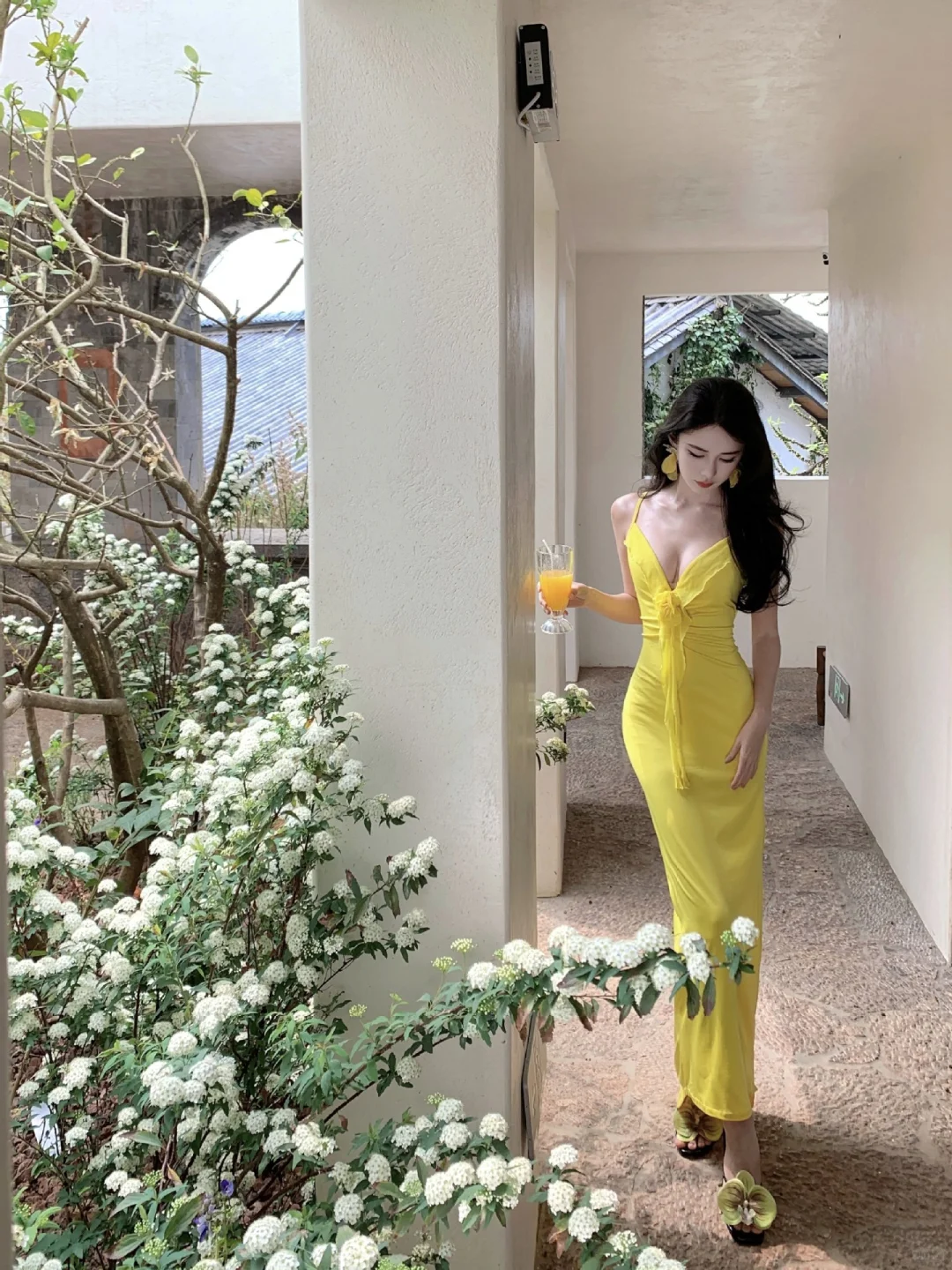 Yellow Mermaid Spaghetti Straps Satin Long Prom Dresses Formal Dress C4655