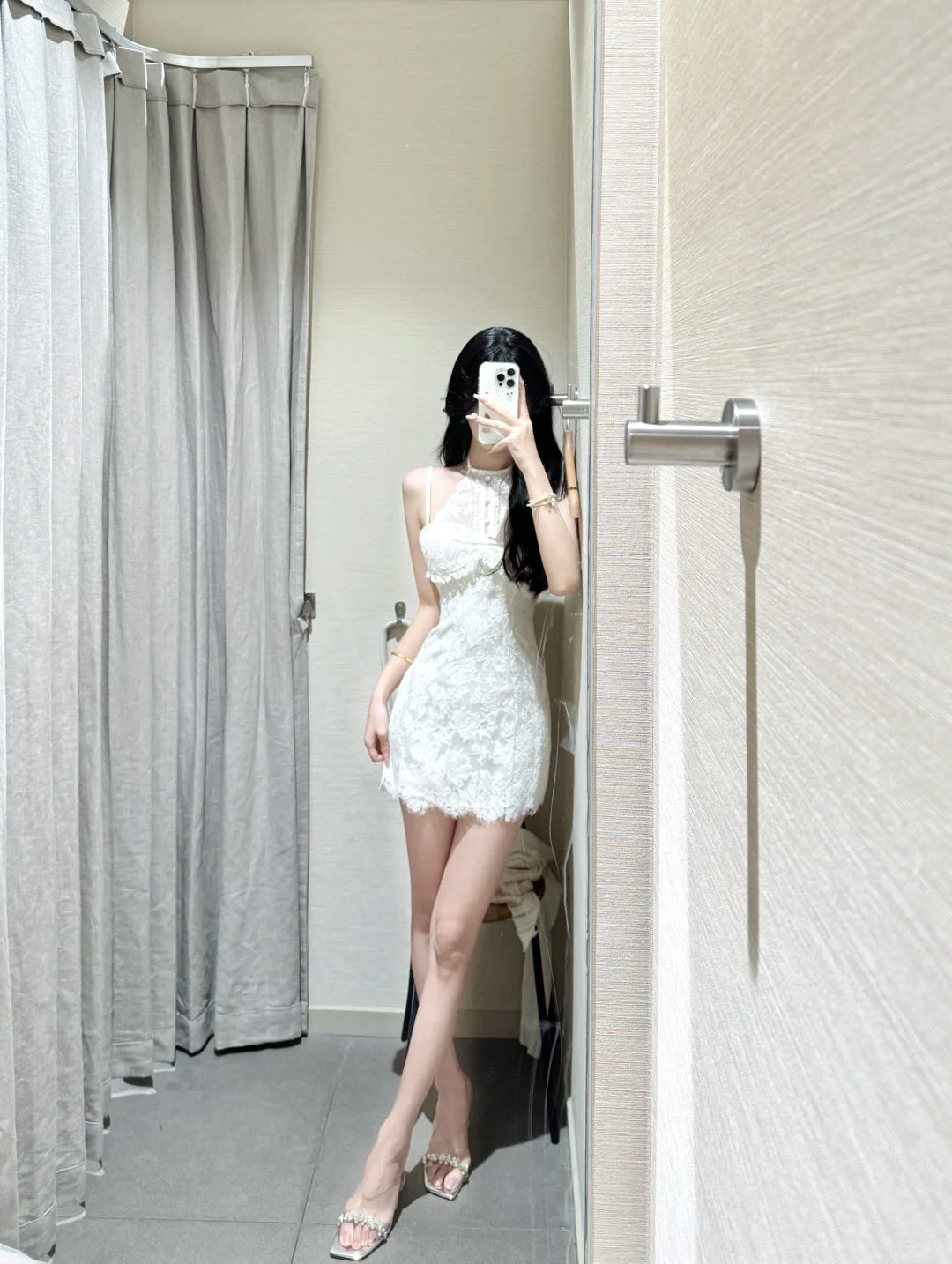 Elegant A Line Halter Lace Short Homecoming Dress 20th Birthday Outfits C4688