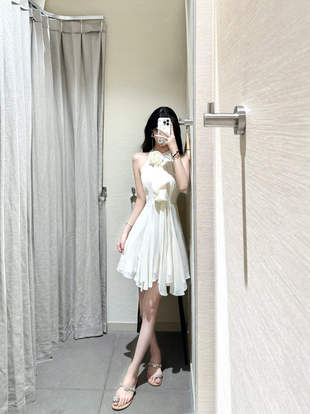 Classy A Line Halter Chiffon Short Homecoming Dress 20th Birthday Outfits C4697