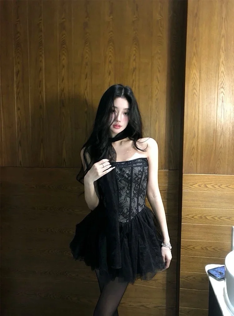 Chic A Line Strapless Tulle Lace Short Homecoming Dress 20th Birthday Outfits C4715