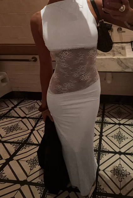 Stunning Mermaid Black Satin Lace Long Prom Dresses Formal Dress C4727