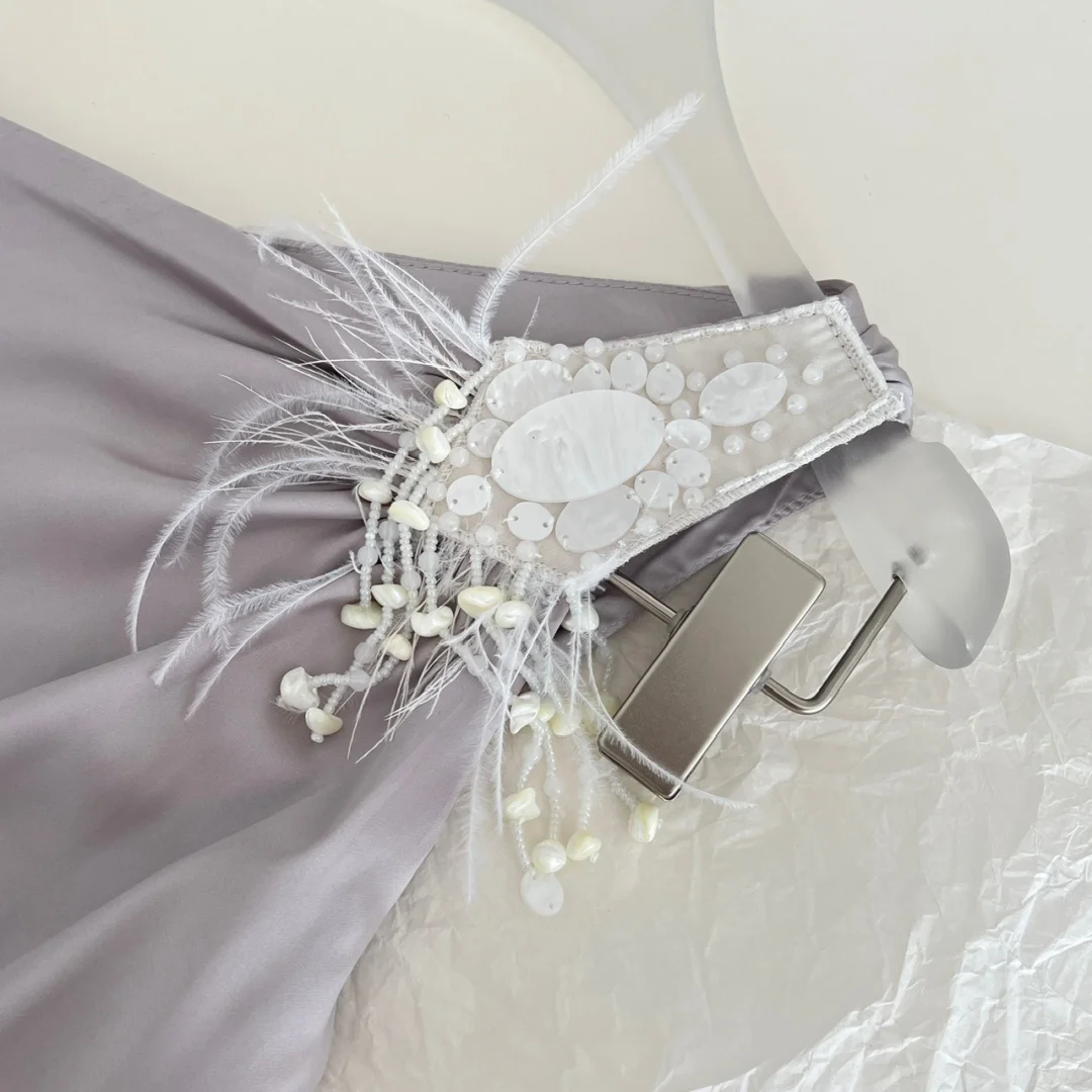 Chic Mermaid One Shoulder Satin Short Homecoming Dress 19th Birthday Outfits C4764