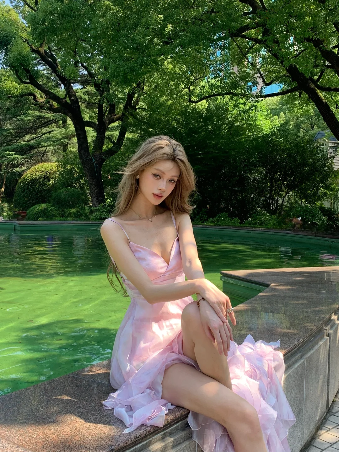 Pretty A Line Spaghetti Straps Chiffon Long Prom Dresses Formal Dress C4782