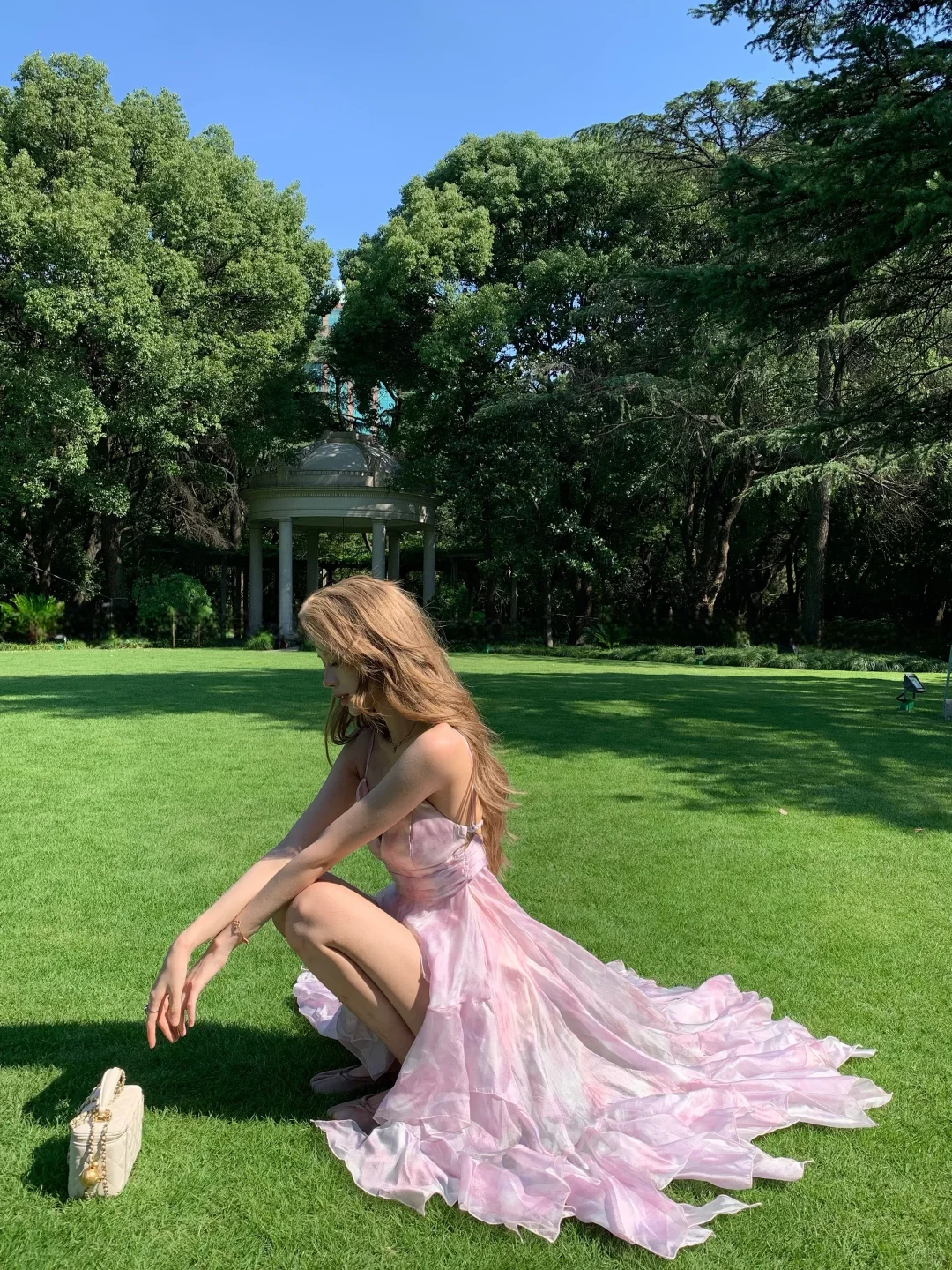 Pretty A Line Spaghetti Straps Chiffon Long Prom Dresses Formal Dress C4782