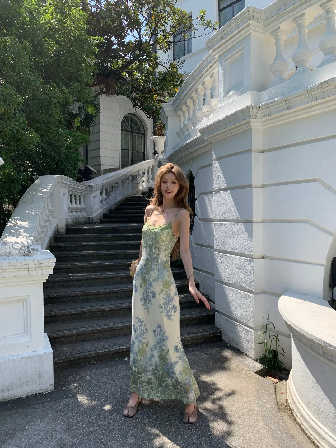 Elegant Mermaid Spaghetti Straps Satin Printed Lace Long Prom Dresses Formal Dress C4786