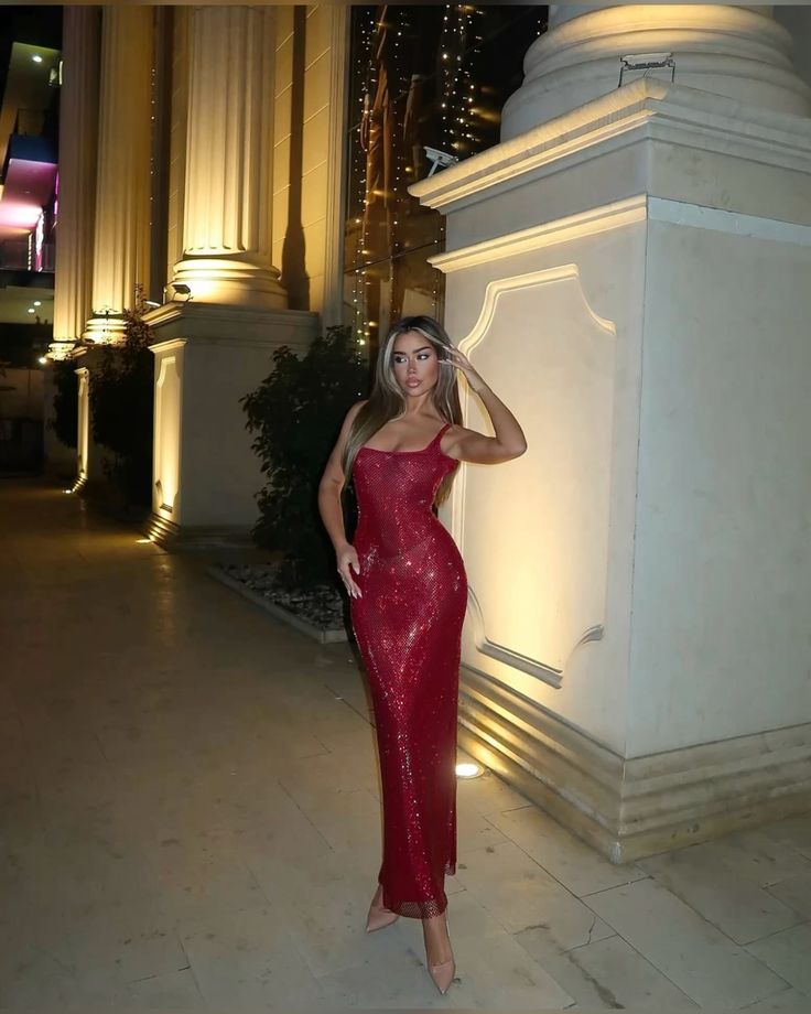 Sparkly Mermaid Spaghetti Straps Burgundy Sequin Long Prom Dresses Formal Dress C4836