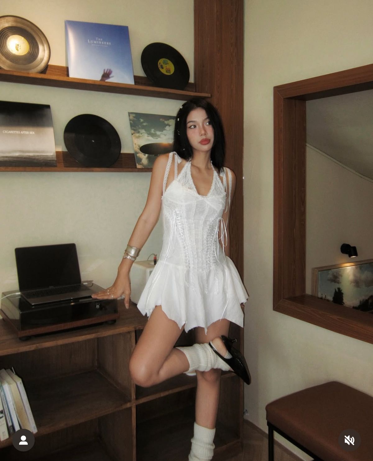 Chic A Line Halter Lace Satin Short Homecoming Dress 19th Birthday Outfits C4865