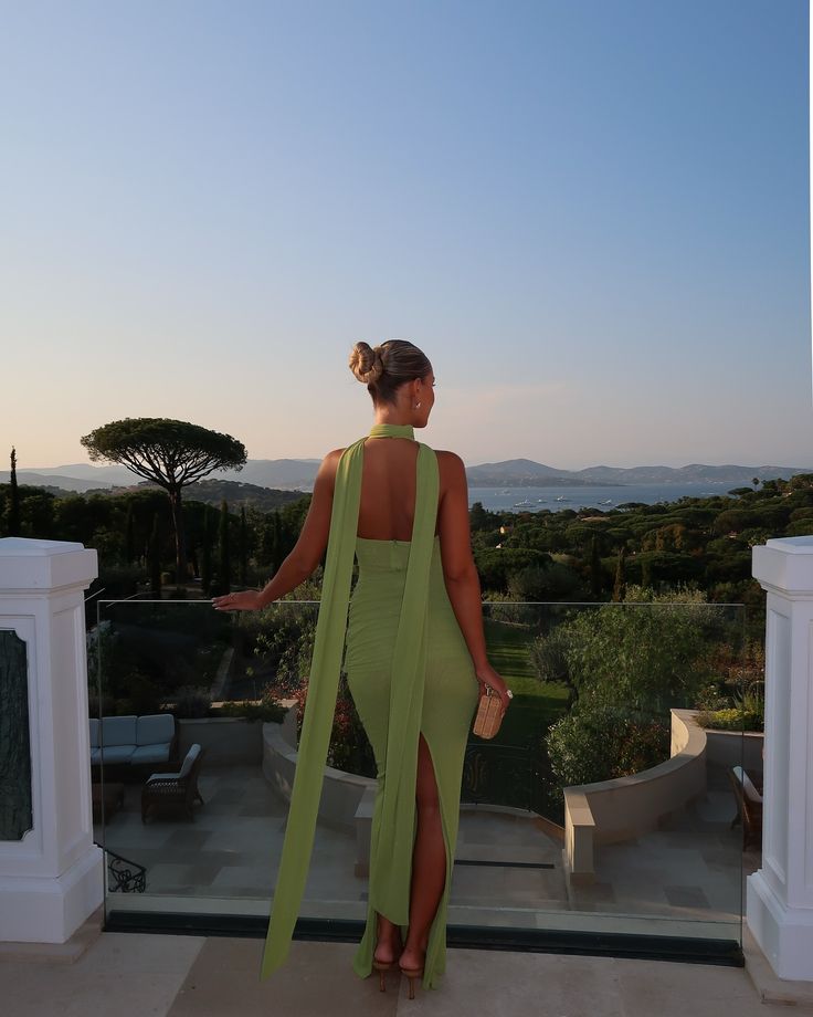 Charming Mermaid Halter Green Satin Long Prom Dresses Formal Dress C4873