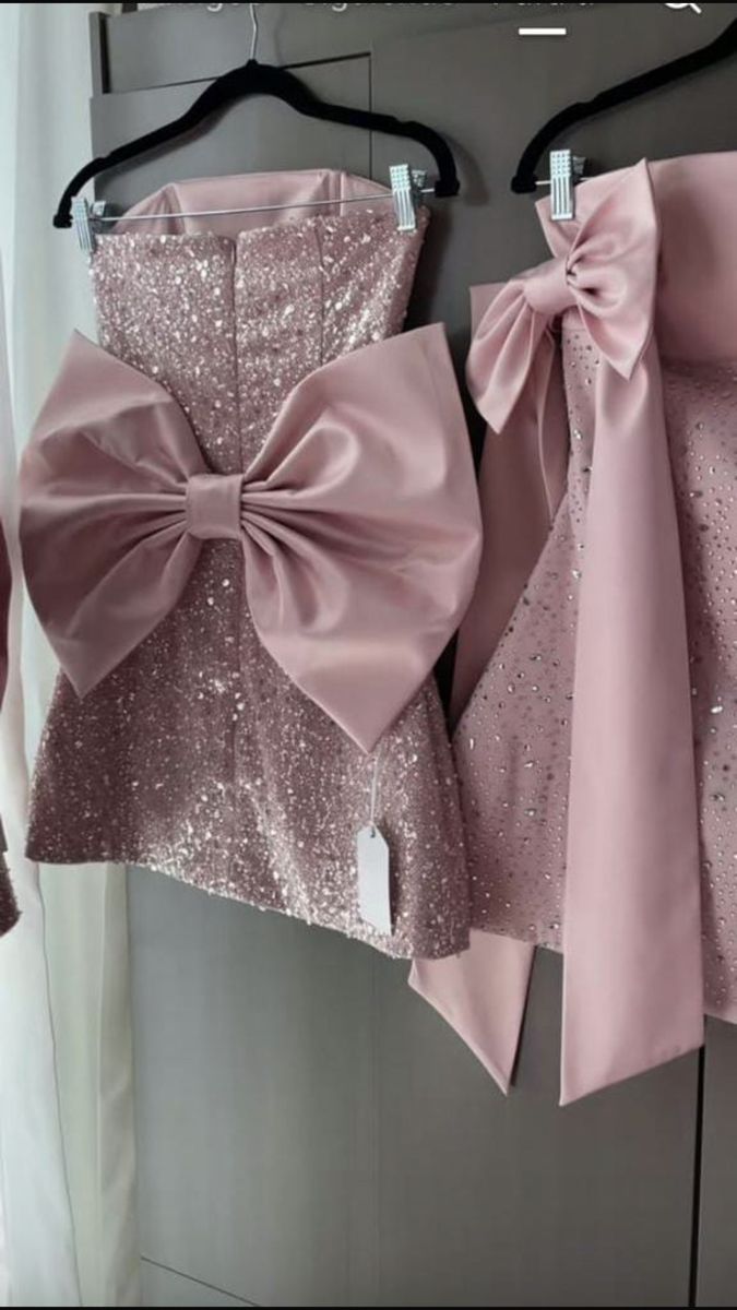 Sparkly A Line Strapless Satin Sequin Backless With Bow Short Homecoming Dress 19th Birthday Outfits C4893