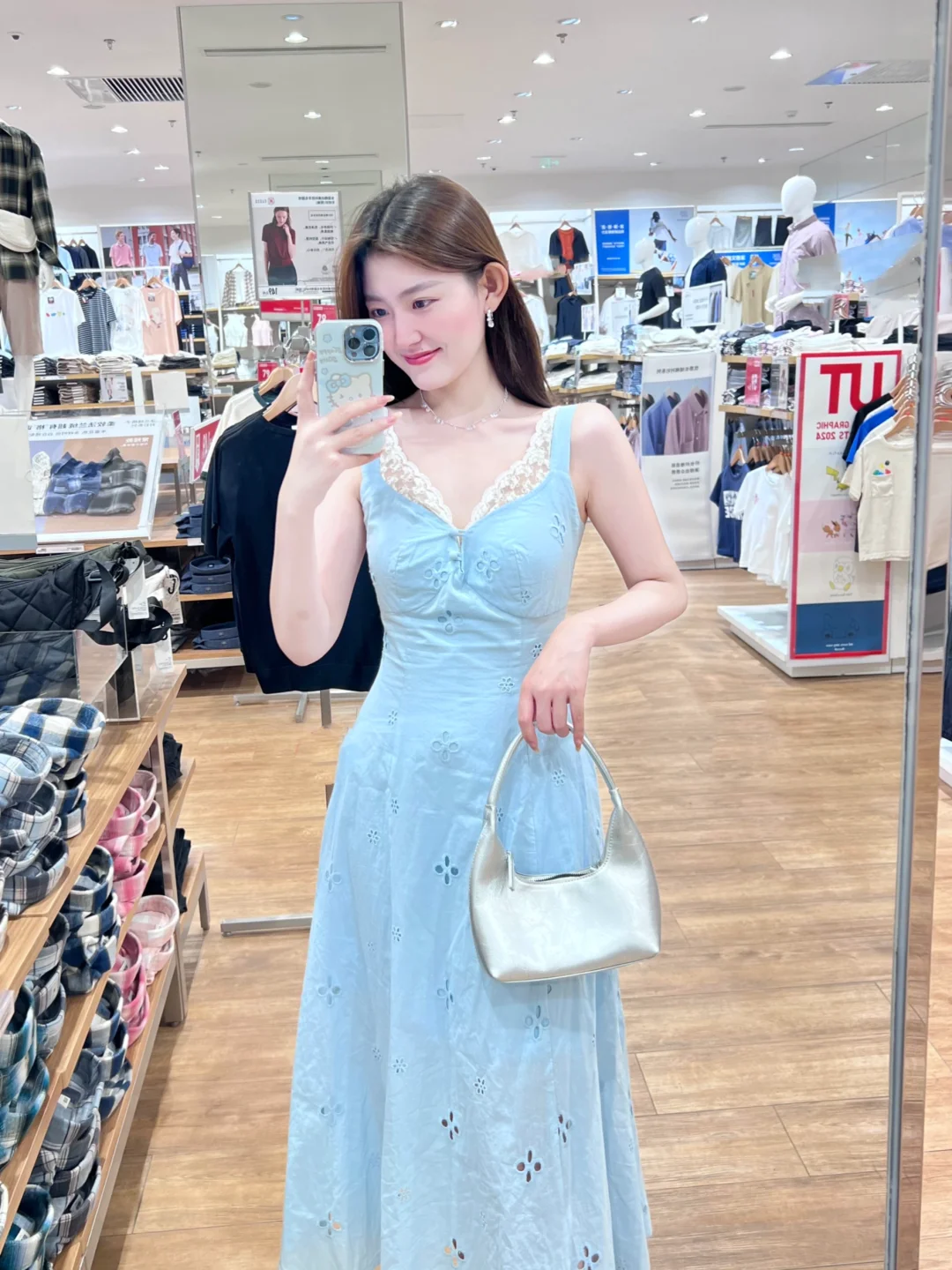 Pretty A Line V Neck Satin Lace Long Prom Dresses Formal Dress C4961