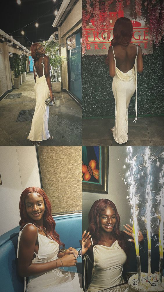 Simple Sexy Backless Evening Dress,22th Birthday Outfit  cc1189