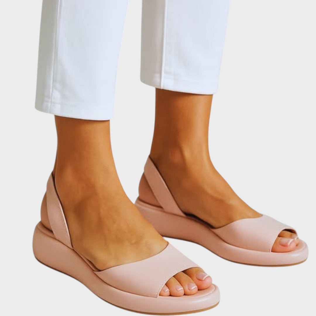 Peep Toe Slingback Flatform Wedge Sandals
