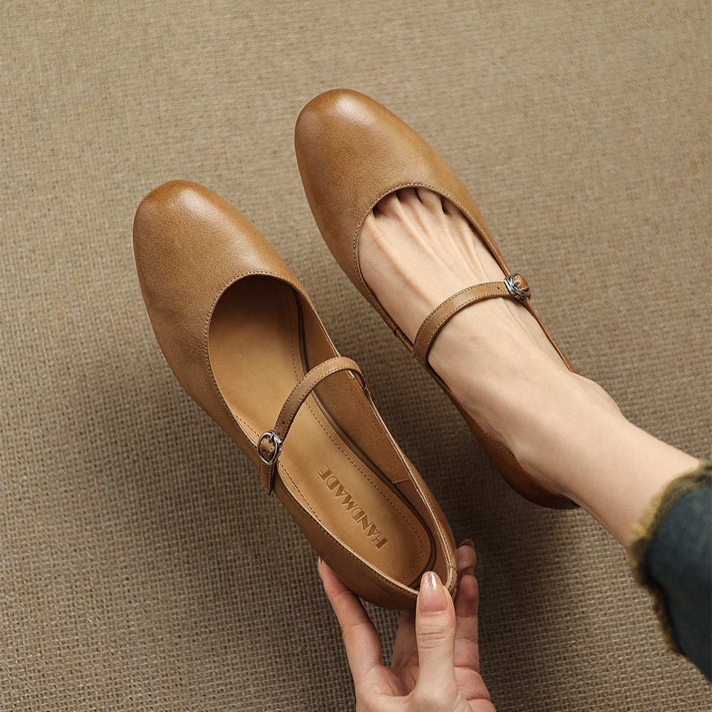 Square Toe Buckle Strap Block Heel Mary Jane Pumps