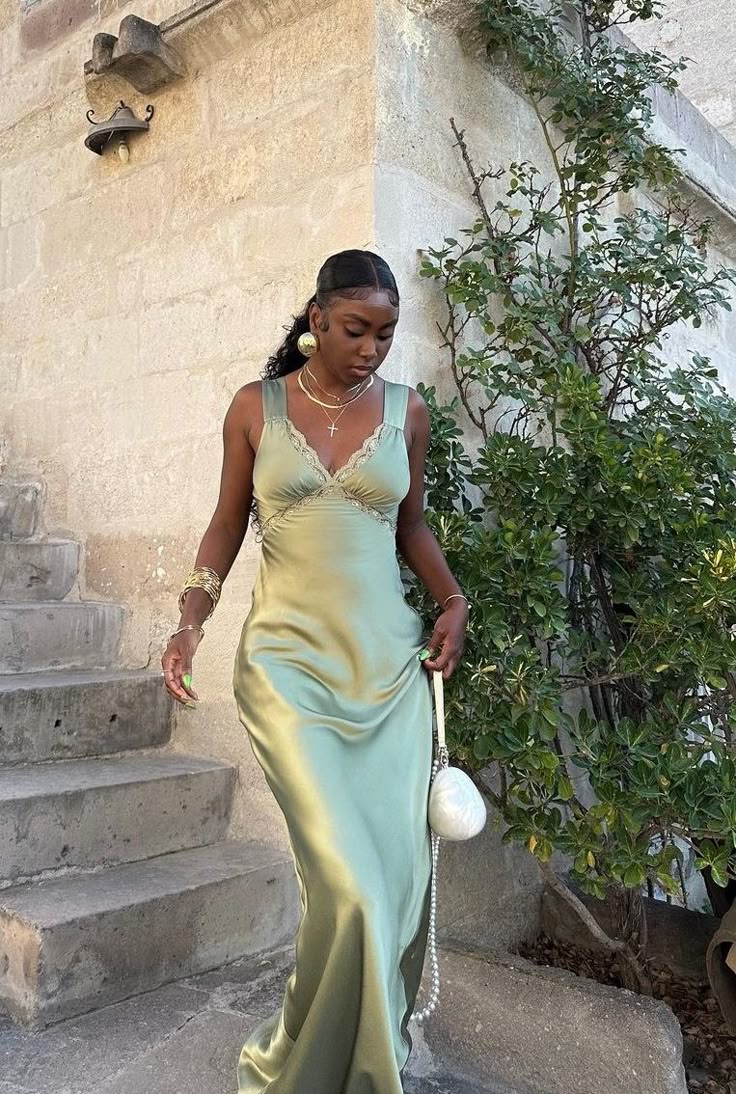 Pretty Mermaid V Neck Satin Lace Long Prom Dresses Formal Dress C5003